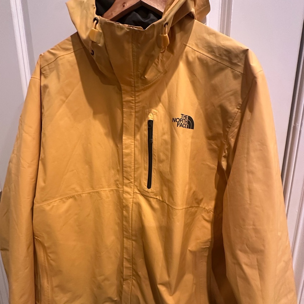 The North Face Men's Yellow Hooded Waterproof Goretex Jacket